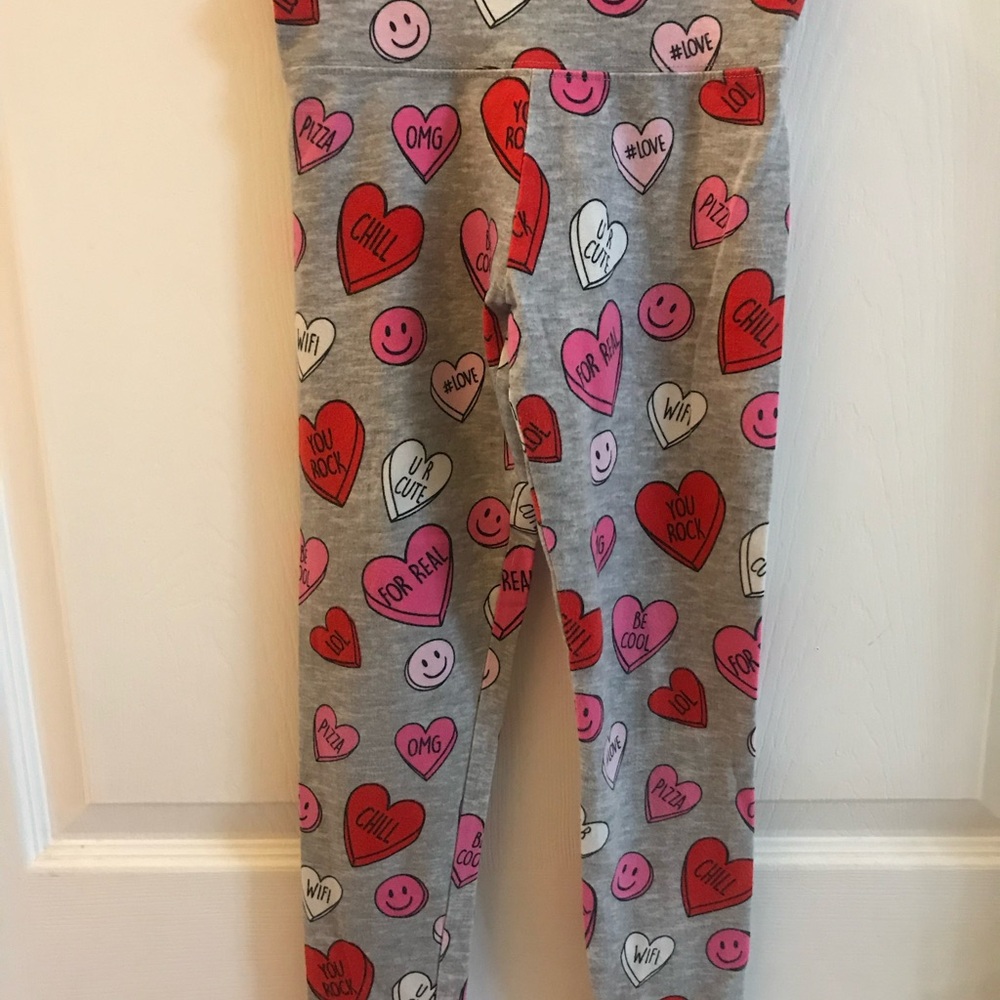 Girl’s love hearts stretch pants Justice Brand Preowned Size 8